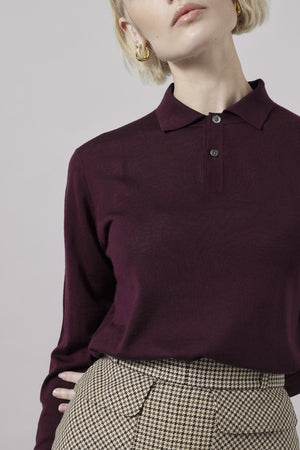 Womens long sleeve polo