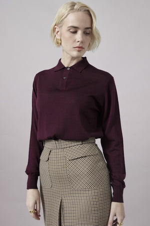 Womens long sleeve polo