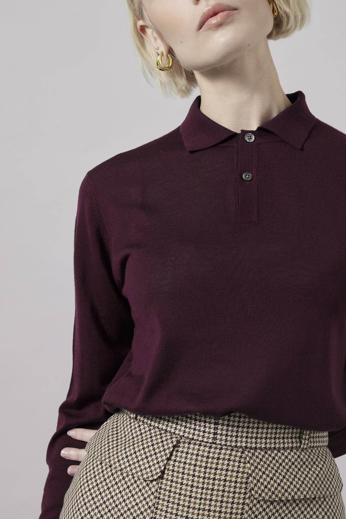 Womens long sleeve polo