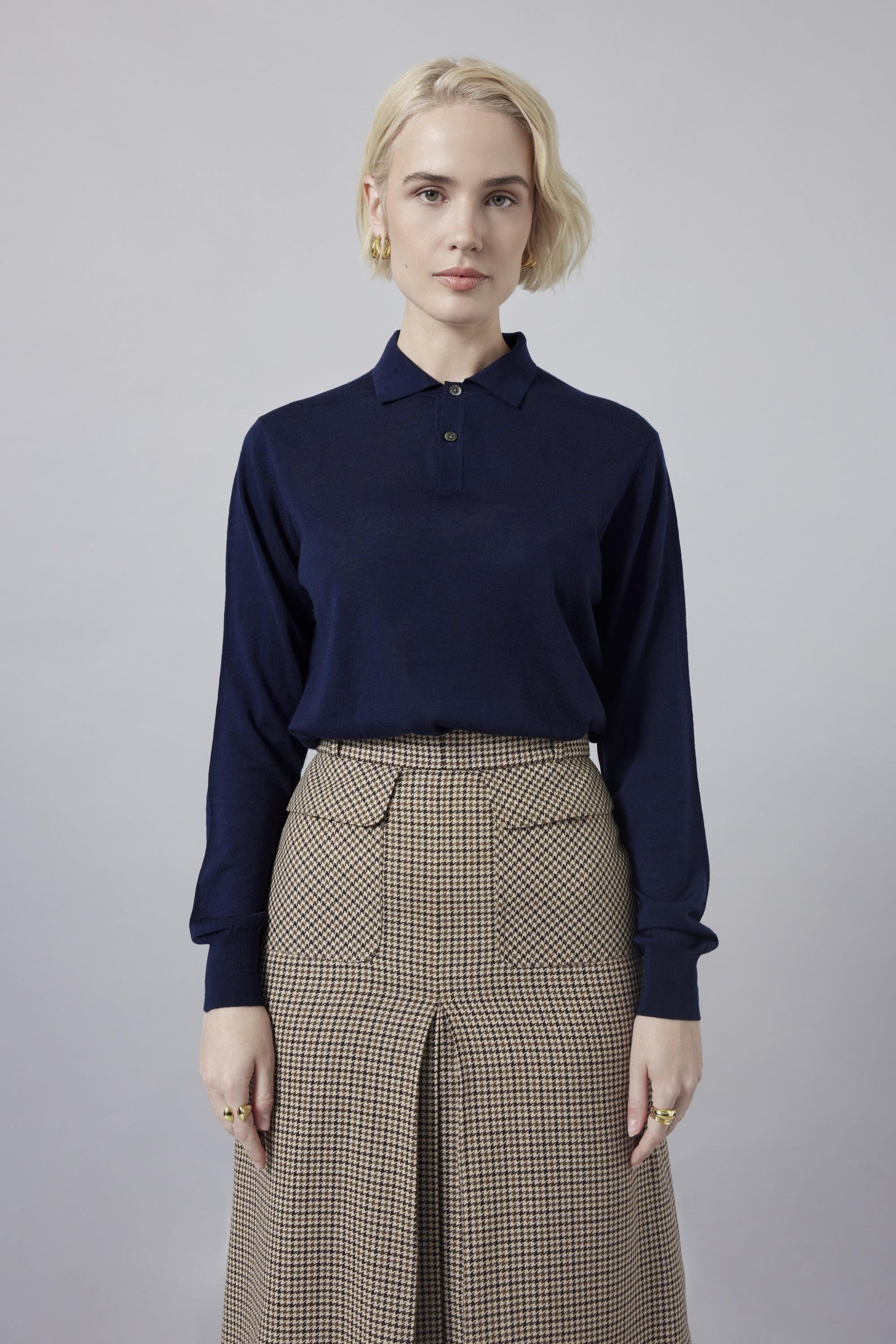Womens long sleeve polo