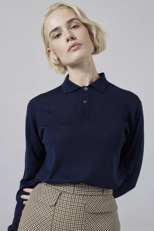 Womens long sleeve polo
